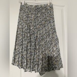 Cristina Ehrlich Floral Pleated Skirt - Gray and Cream Women’s Size 20W